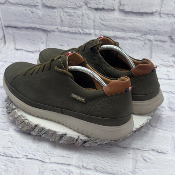Mephisto Thomas Men's Sneaker Size US 11 Green Leather Air-Jet Walking Shoes - Picture 7 of 12